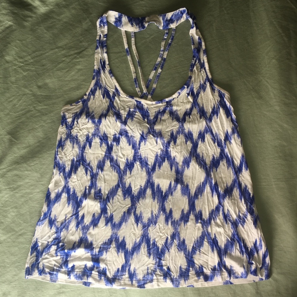 Forever 21 Patterned Tank w Criss-Cross Back